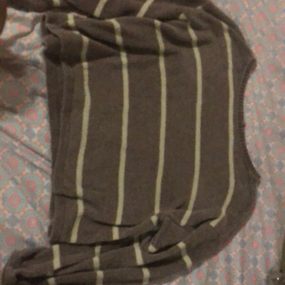 American eagle cuffed sleeve striped sweater